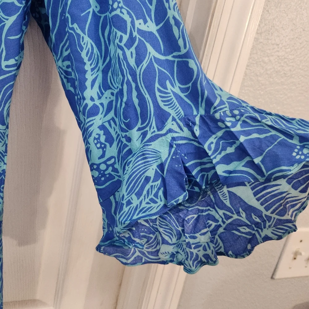 Escapada 3/4 sleeve Susan top in the color cornflower/PB ocean, size XL - Picture 2 of 8